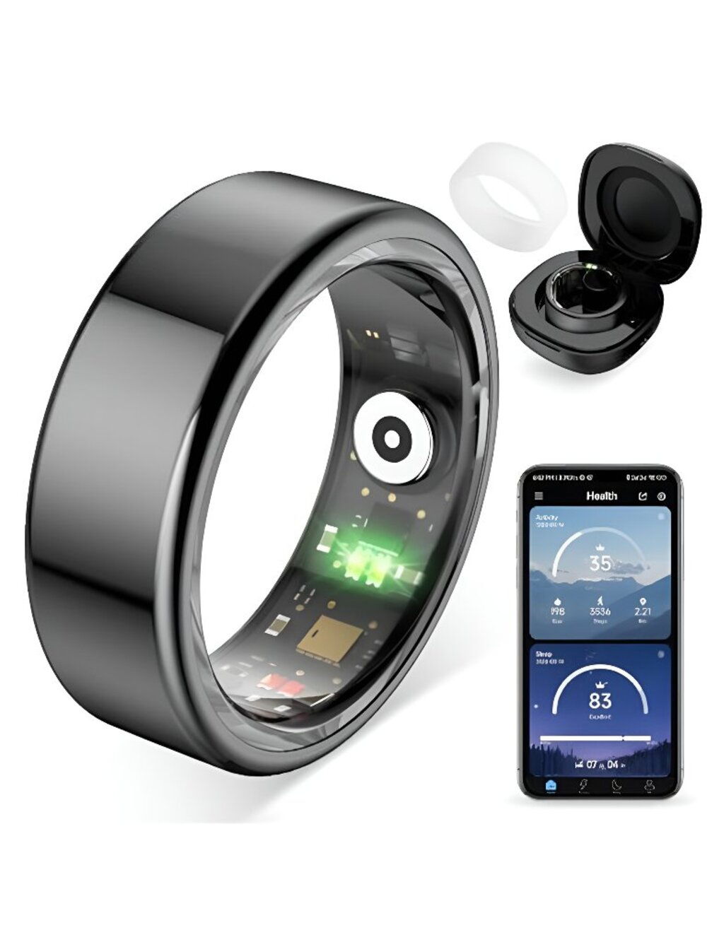 R02 Smart Ring, Smart Ring for Women and Men, No Subscription Fee - F2
